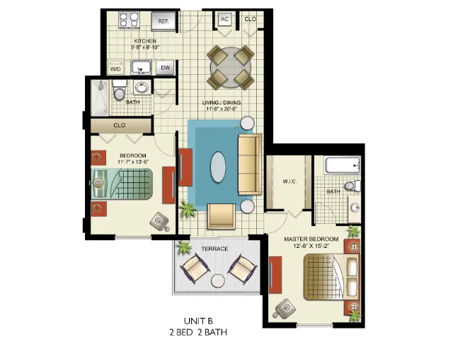2 Bedrooms, 2 Bath