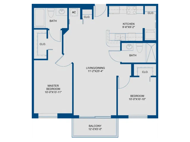 2 Bedroom, 2 Bath