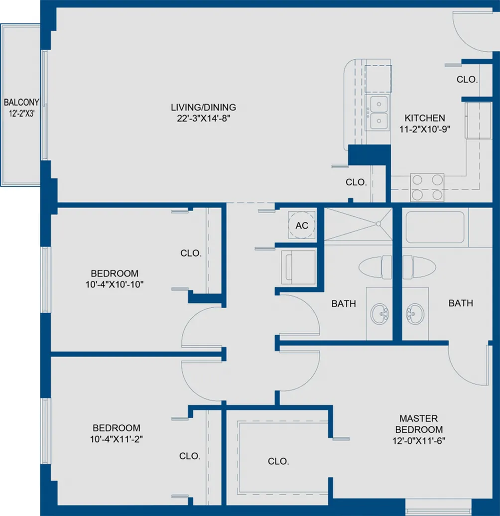 3 Bedroom, 2 Bath