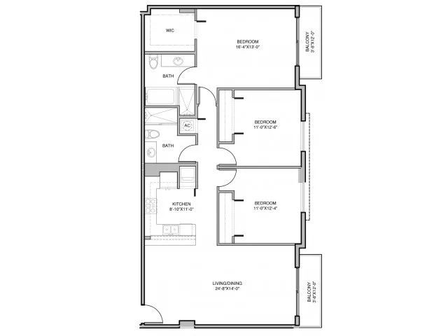 3 Bedroom, 2 Bath