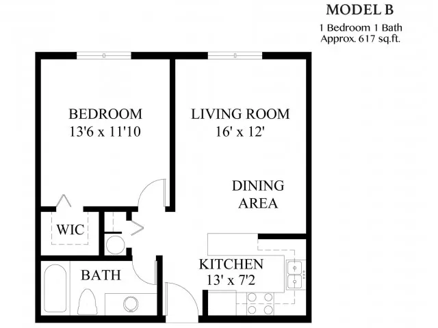 1 Bedroom, 1 Bath