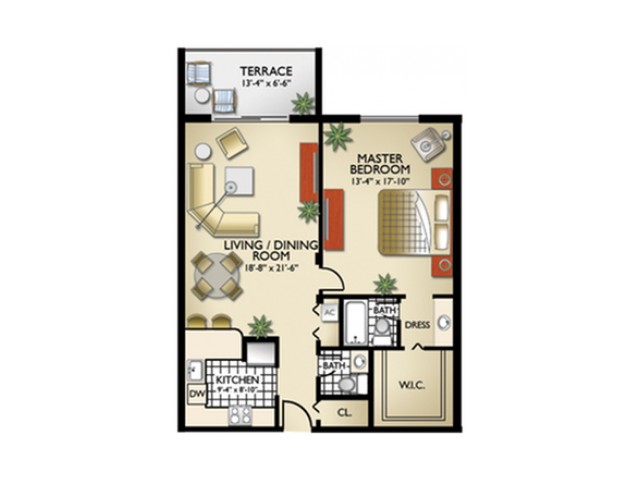 1 Bedroom, 1 Bath