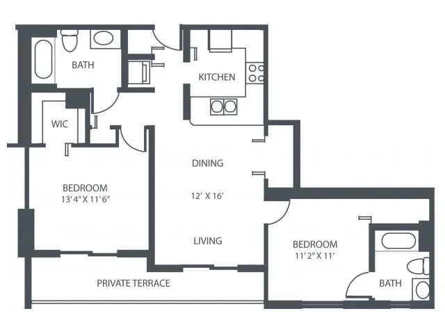2 Bedroom, 2 Bath