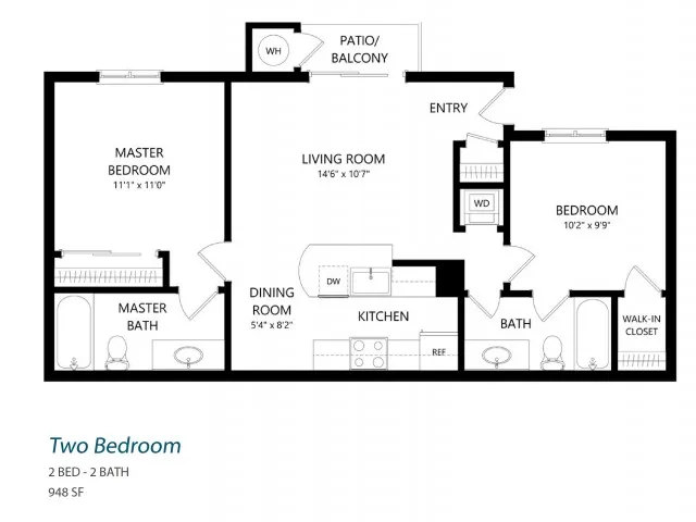 2 Bedrooms, 2 Baths