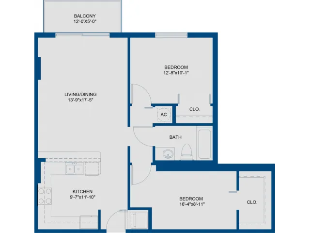2 Bedroom, 1 Bath