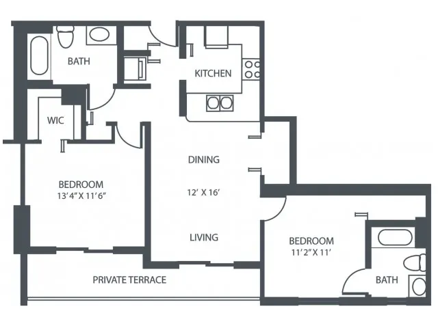 2 Bedroom, 2 Bath