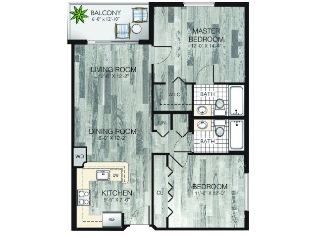 Model C | 2 bedroom, 2 bath