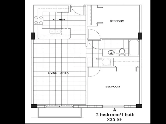 2 Bedroom, 1 Bath