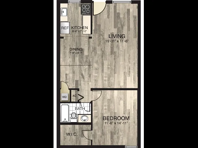 1 Bedroom, 1 Bathroom