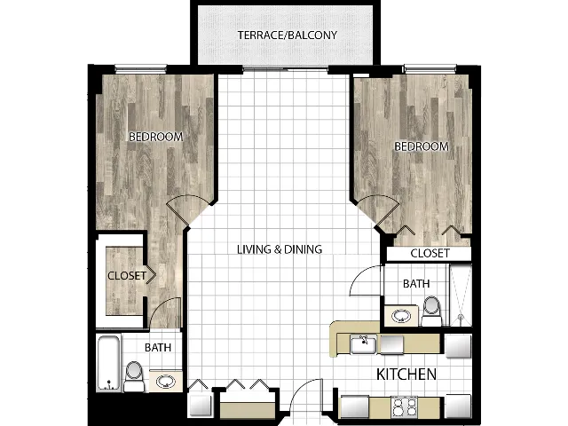 Grand Tower | Unit B1 | 2 bedrooms, 2 bath