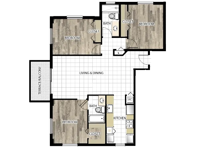 Grand Tower | Unit C1 | 3 bedrooms, 2 bath