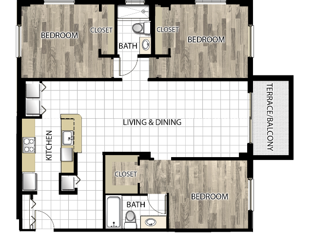 Grand Tower | Unit C2 | 3 bedrooms, 2 baths