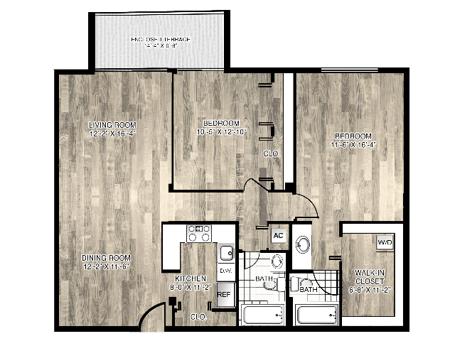 2 Bedrooms, 2 Bathrooms