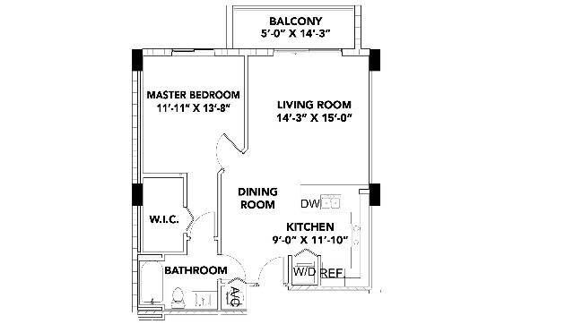 Model AM | 1 Bedroom, 1 Bath