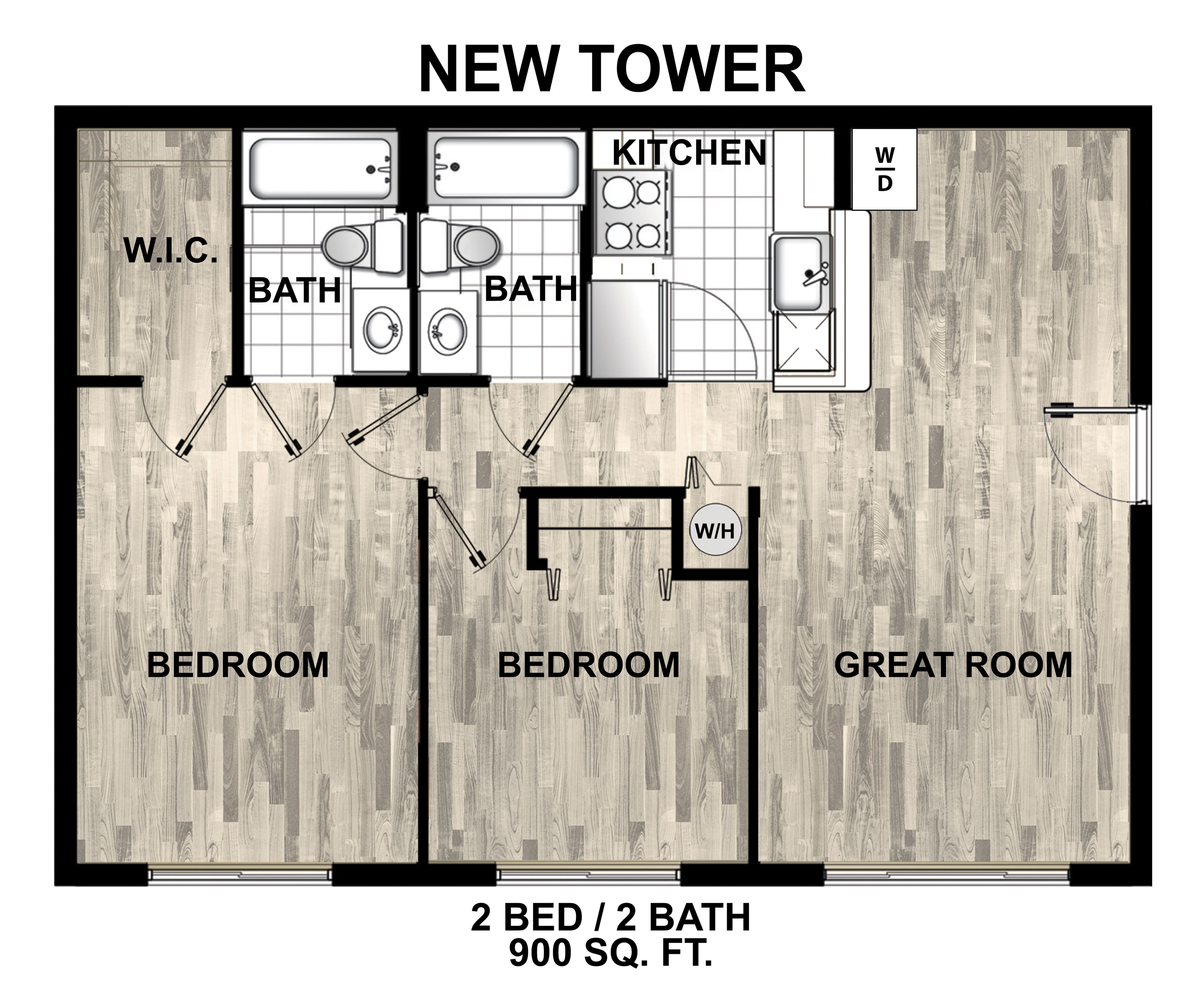 2 Bedroom, 2 Bath