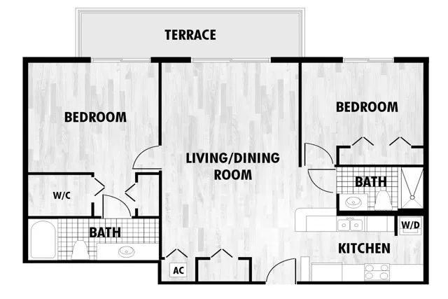 2 Bedroom, 2 Bath