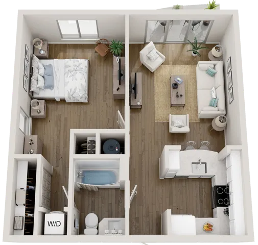Unit A1 - 1 Bedroom, 1 Bath