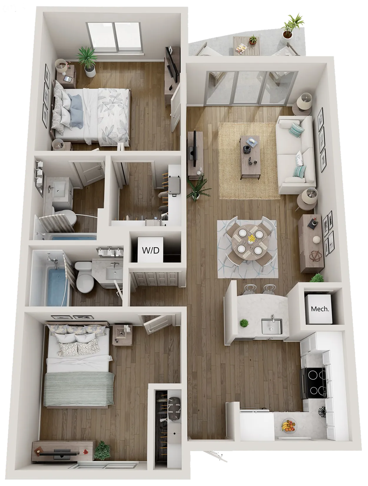 Unit B1 - 2 Bedrooms, 2 Bath