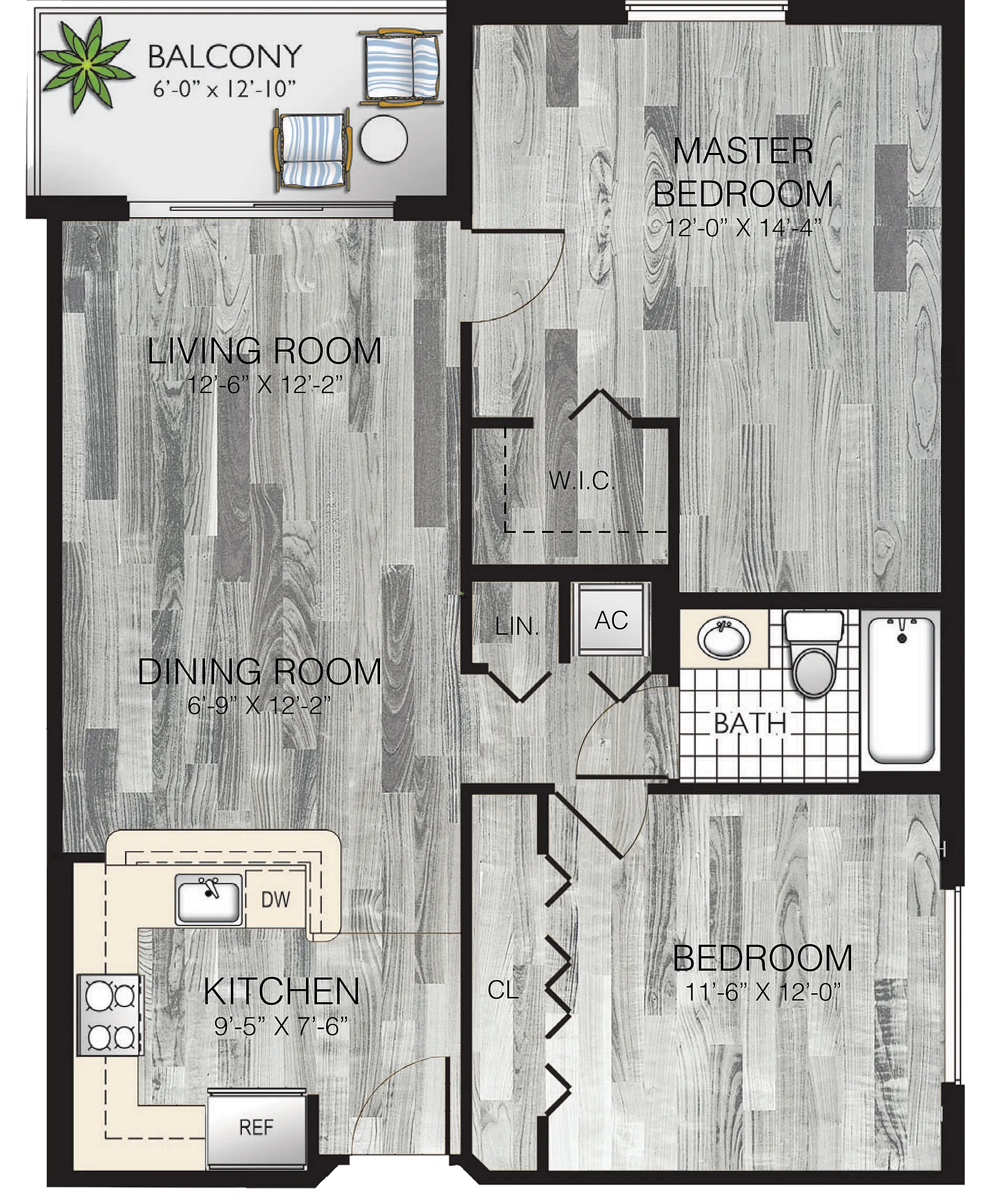 Model C-1 | 2 Bedroom, 2 Bath