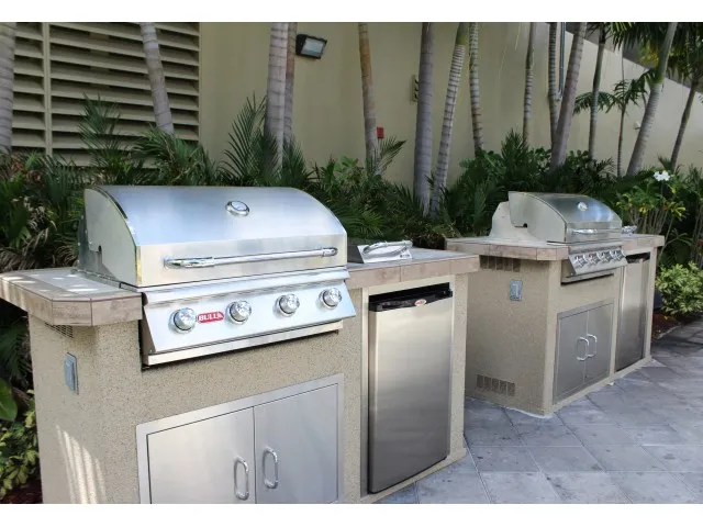 Summer Kitchen Equipped With Outside Under Counter Refrigerator