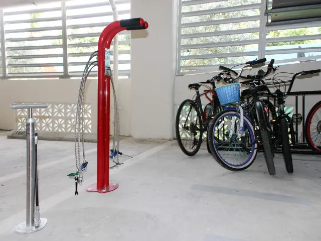 Image of Secure Bicycle Area With Fully Equipped Bike Repair Station for Brickell West City Rentals