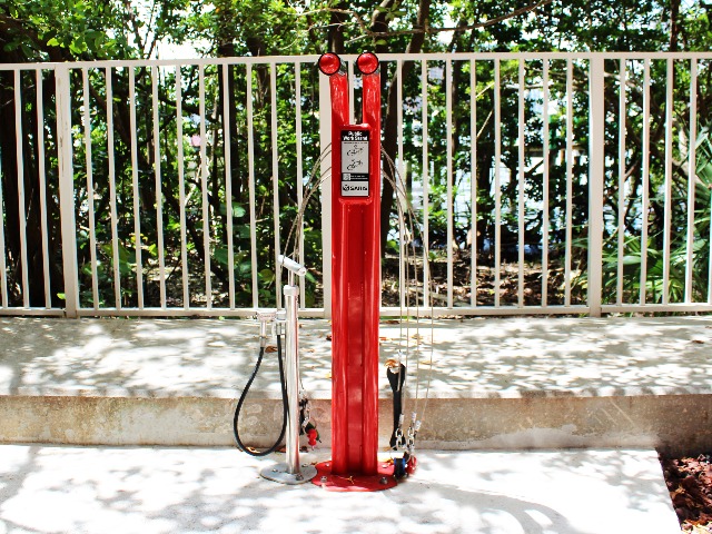 Huge Bicycle Storage Area With Bike Repair Station