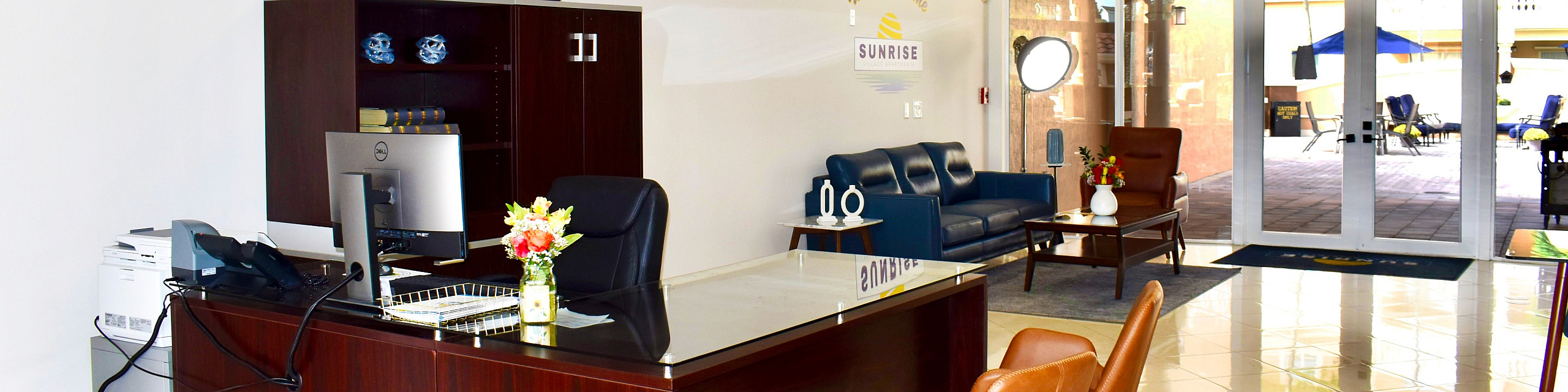 sunrise village, interior leasing office