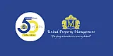 Celebrating 50 years logo by United Property Management, emphasizing attention to detail with a bold emblem on a blue background.