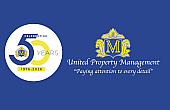Elegant 50th anniversary logo for United Property Management, highlighting excellence and attention to detail since 1976.