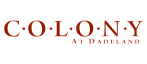 Elegant logo for Colony at Dadeland featuring bold, stylish typography in a rich burgundy color.