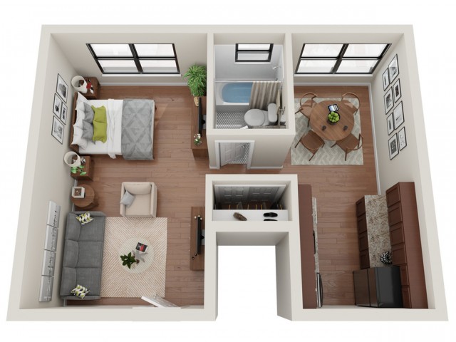 Studio Floor Plan | Apartments St Louis | Convent Gardens