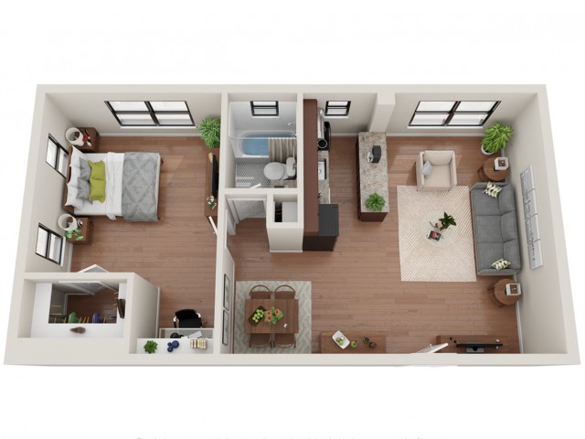 1 Bedroom Floor Plan | Apartments In St Louis | Convent Gardens