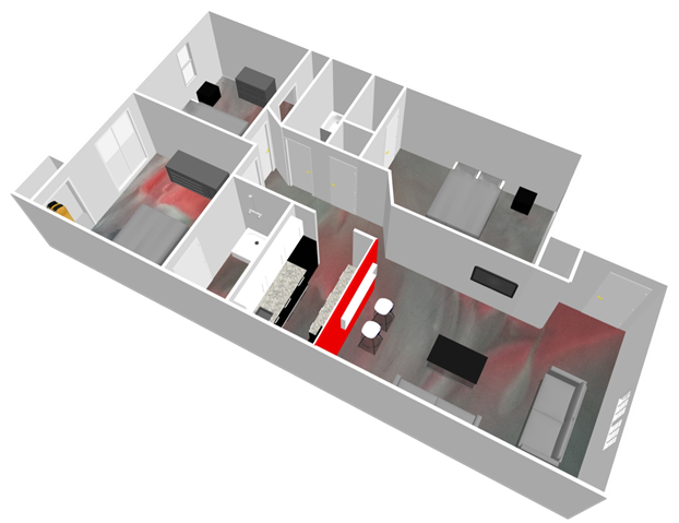 stadium walk 3 bedroom 2 bathroom floor plan