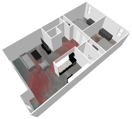 stadium walk 2 bedroom 1 bathroom floor plan