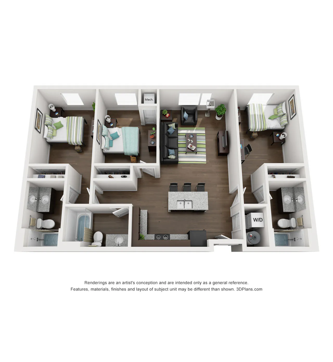Three Bedroom Three Bathroom