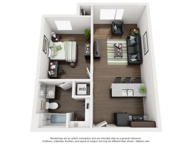 1 bedroom 1 bathroom apartment floor plan 312 Elm Street Prime Place Stillwater