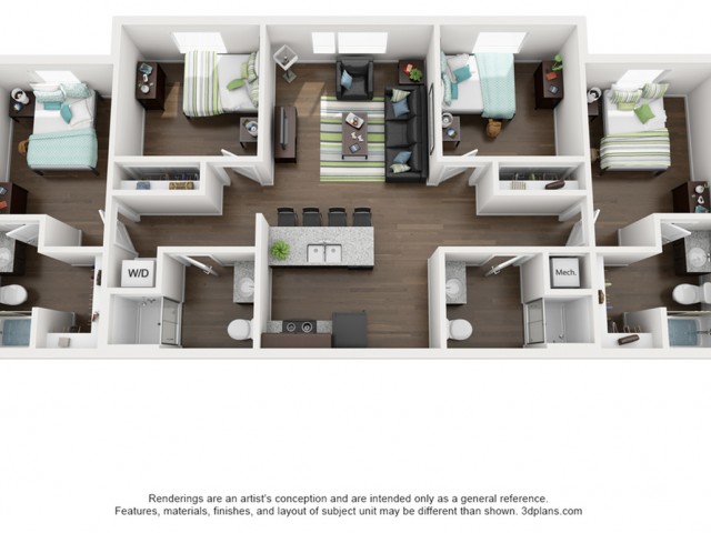 4 bedroom 4 bathroom apartment floor plan 312 Elm Street Prime Place Stillwater