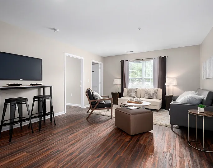 Unit living room 01 at The Commons