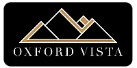 Stylized gold and white mountain-peak logo for Oxford Vista, highlighting the property&rsquo;s elevated, scenic brand aesthetic ideal for upscale apartment living.