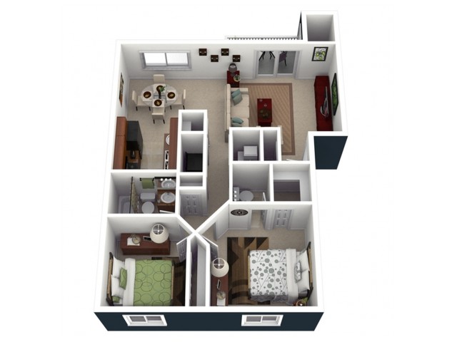 2 Bed 1.5 Bath