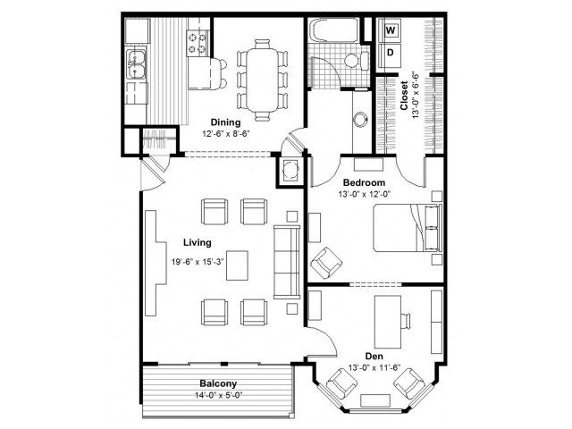 One Bedroom with Den  | Apartments Kansas City, MO | Union Hill Place