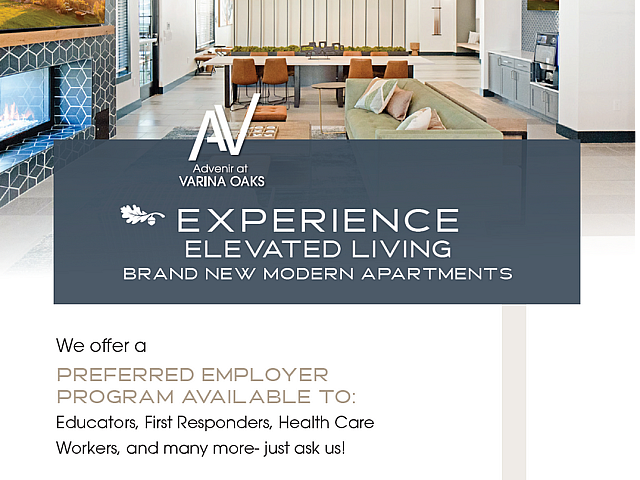 Advenir at Varina Oaks offering modern apartment living with preferred employer benefits.
