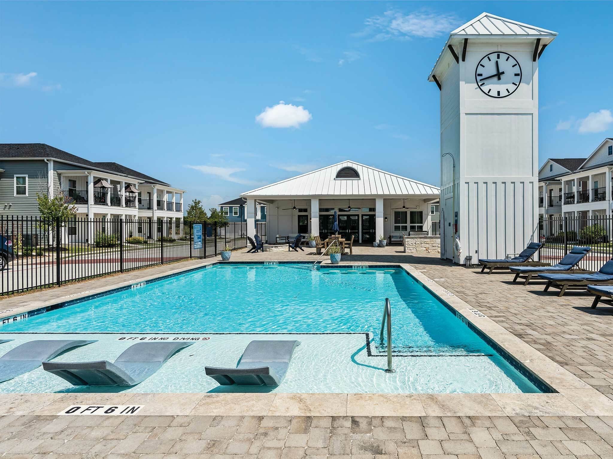 Exterior of resort style swimming pool.