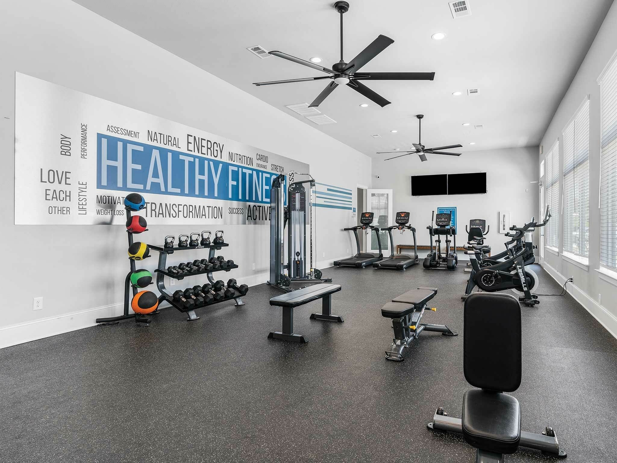 Fully Equipped Fitness Center.