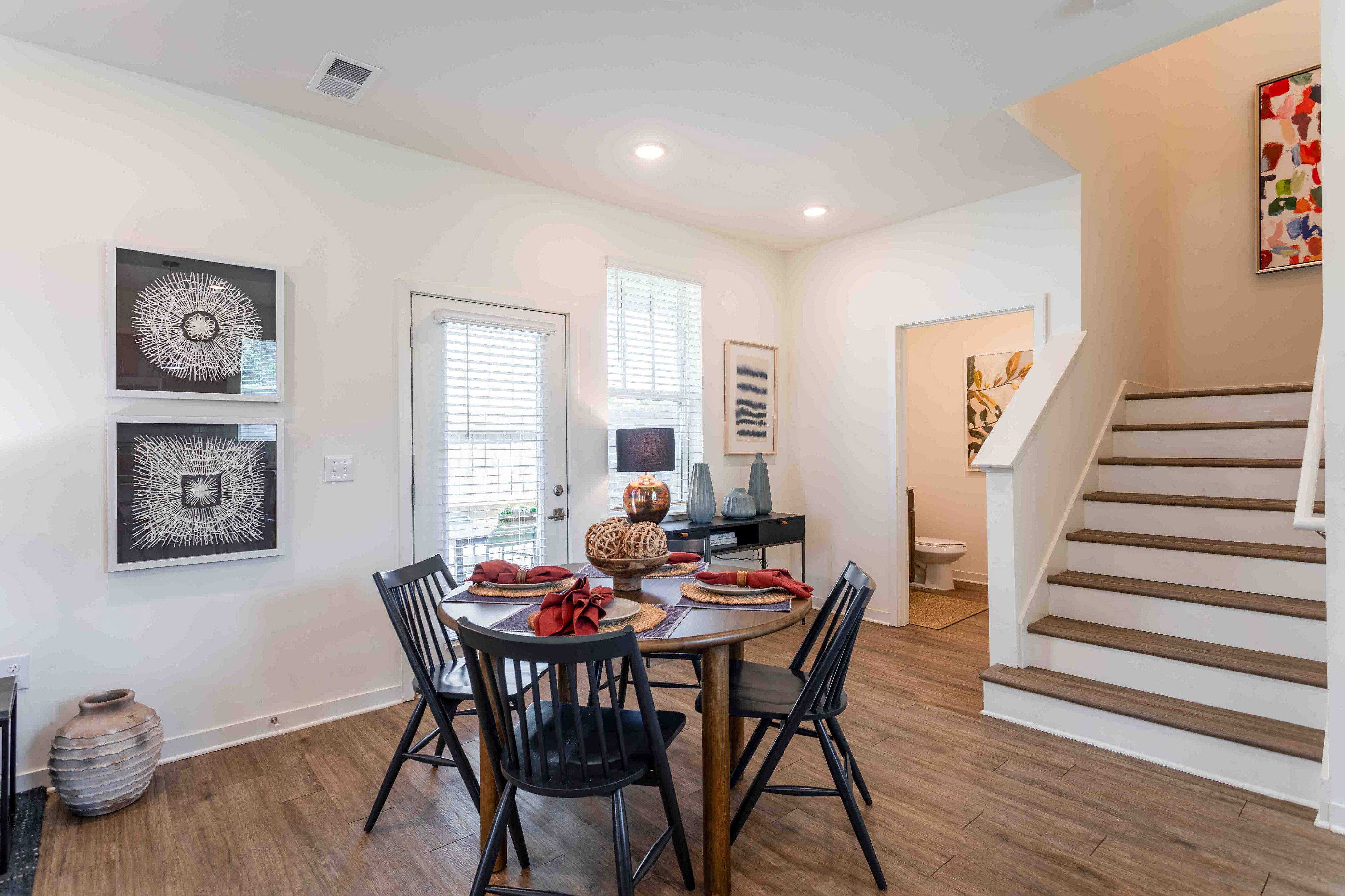 LEO at Flint Crossing- Single Family Rental - Dining Area with Staircase