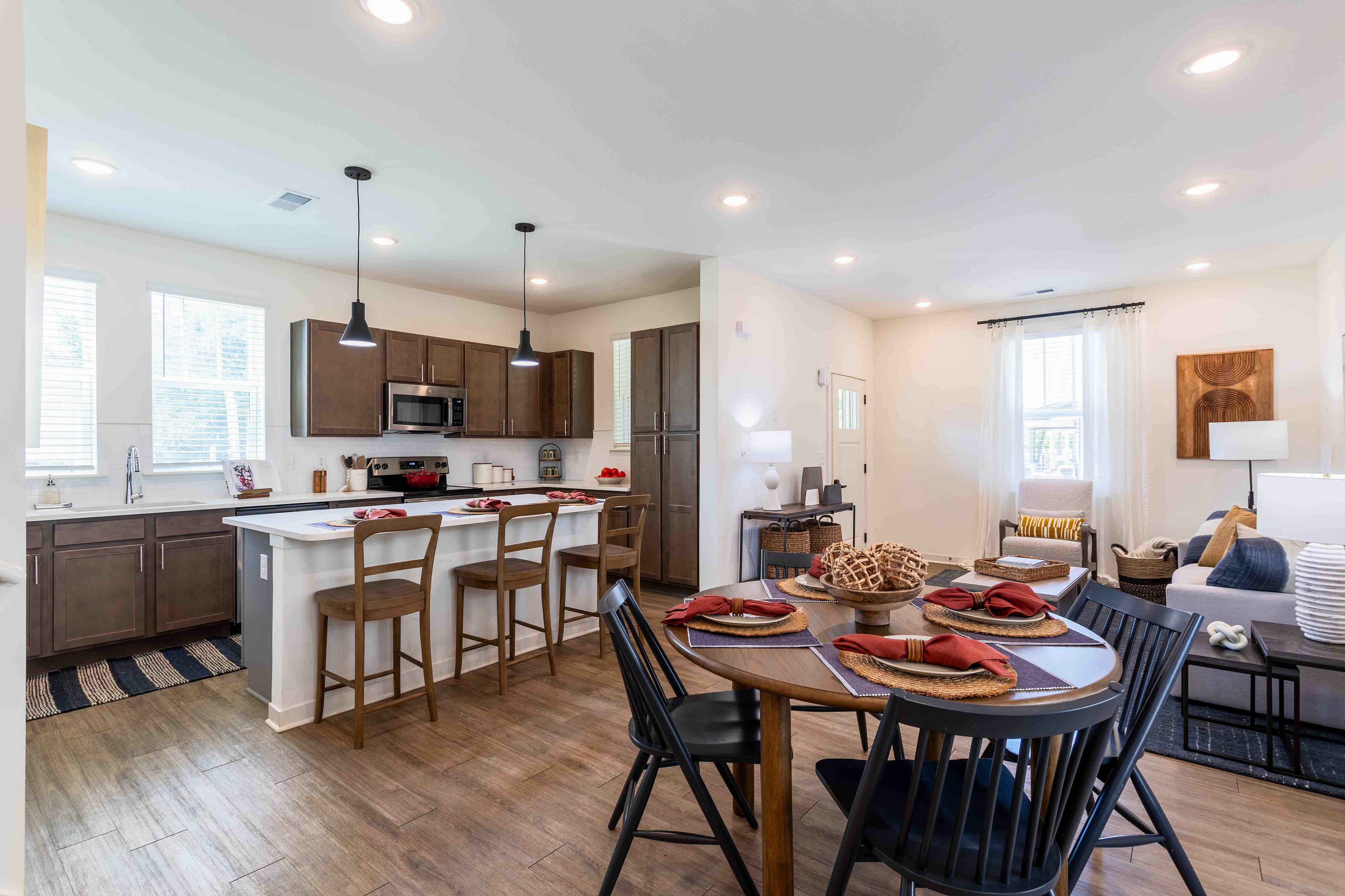LEO at Flint Crossing- Single Family Rental - Open Kitchen and Dining Area
