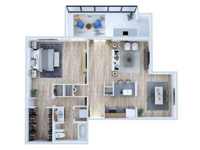 One Bedroom Floor Plan | Apartments Midland TX | Advenir at The Meadows