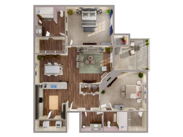 2 Bdrm Floor Plan |  apartments in lake charles louisiana