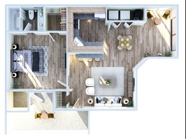 1 Bedroom Floor Plan | East Orlando Apartments | Polos East