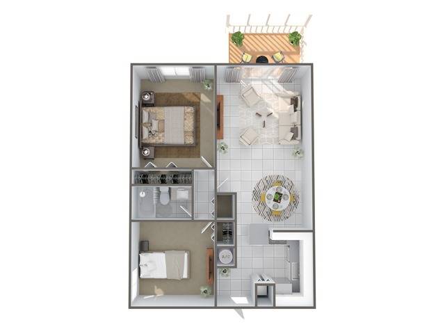 2 Bedroom Floor Plan | Apartments In Palm Beach Gardens Florida | Turnbury at Palm Beach Garden